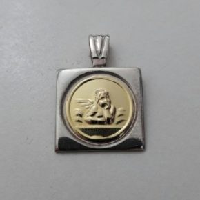 Dije angel de la guarda cuadrado