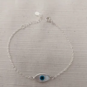 Pulsera plata y piedras naturales