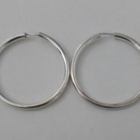 Aros argollas de plata hueca