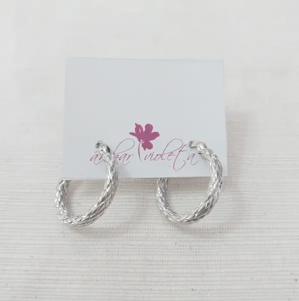 Aros argollas de plata hueca