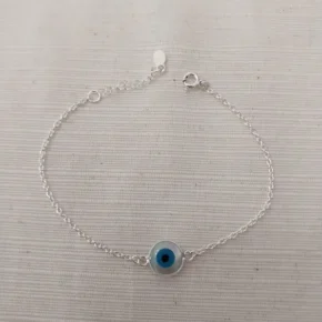 Pulsera plata y piedras naturales