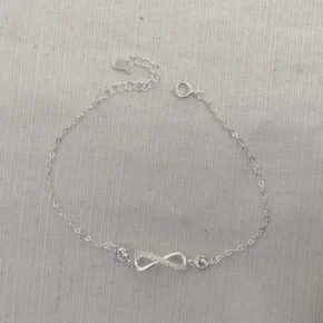 Pulsera plata y cubic