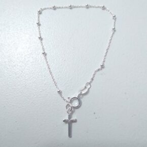 Pulseras denario, dije de cruz maciza