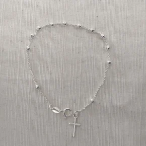 Pulseras denario, dije de cruz maciza