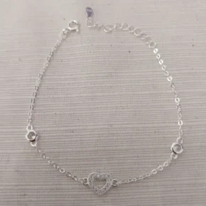 Pulsera plata y cubic