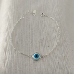 Pulsera plata y piedra
