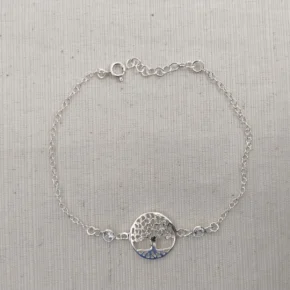 Pulsera plata y cubic