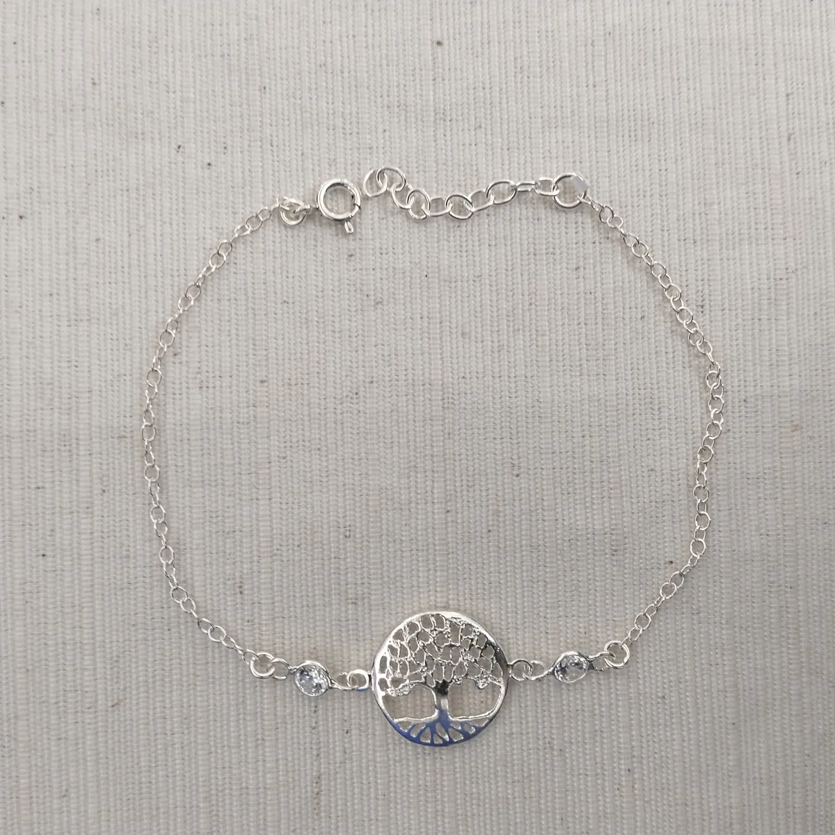Pulsera plata y cubic