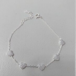 Pulsera plata y cubic