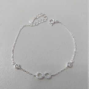 Pulsera plata y cubic