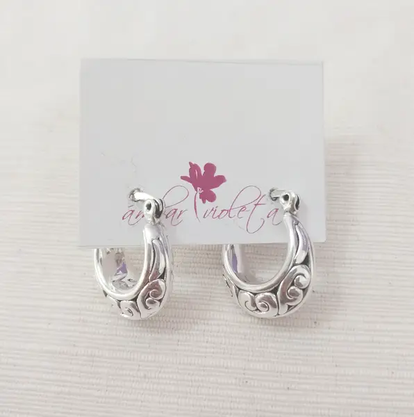 Aros argollas de plata hueca