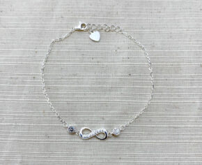 Pulsera plata y cubic