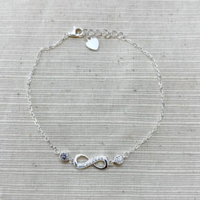 Pulsera plata y cubic