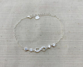 Pulsera plata y cubic