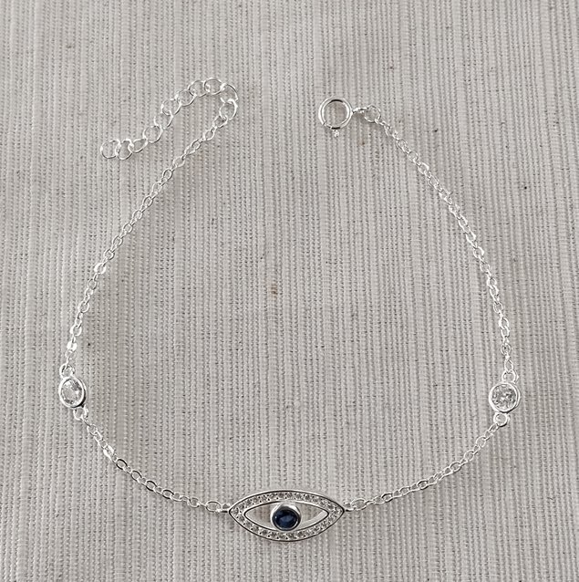 Pulsera plata y cubic