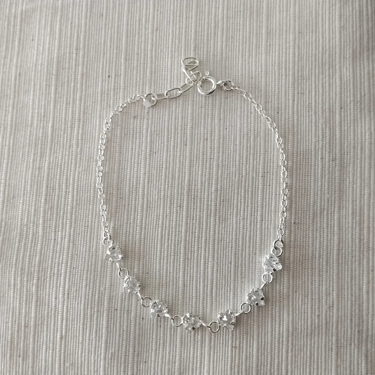 Pulsera plata y cubic