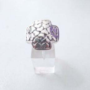 Anillo cruz plata inflada, hueca