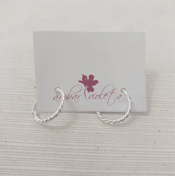 Aros argollas de plata hueca