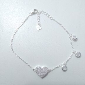 Pulsera plata y cubic