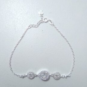 Pulsera plata y cubic