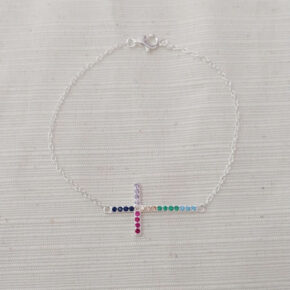 Pulsera plata y piedras