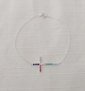 Pulsera plata y piedras