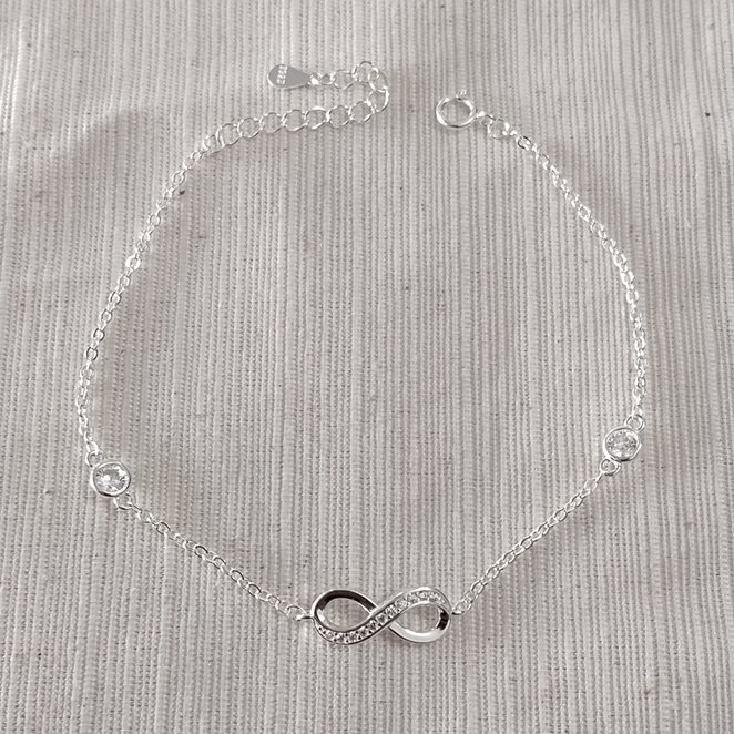 Pulsera plata y cubic