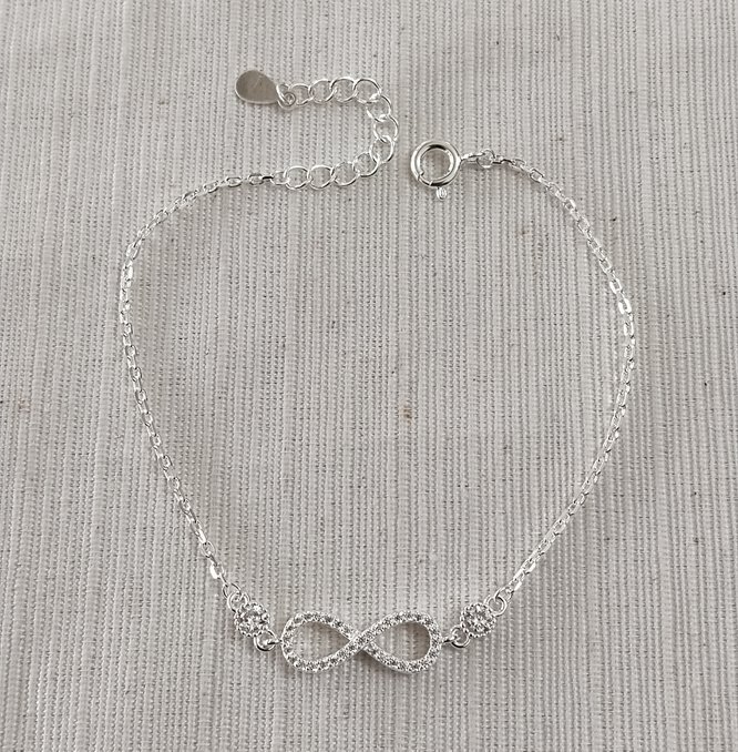 Pulsera plata y cubic