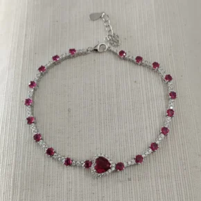 Pulsera plata y piedras