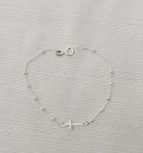 Pulseras denario, dije de cruz maciza