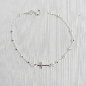 Pulseras denario, dije de cruz maciza