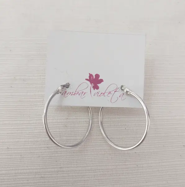 Aros argollas de plata hueca