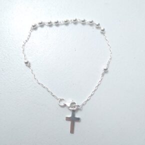 Pulseras denario, dije de cruz maciza