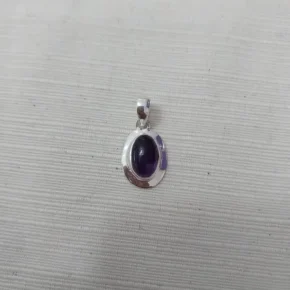 Dije plata y piedra natural