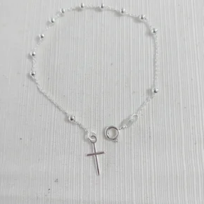 Pulseras denario, dije de cruz maciza