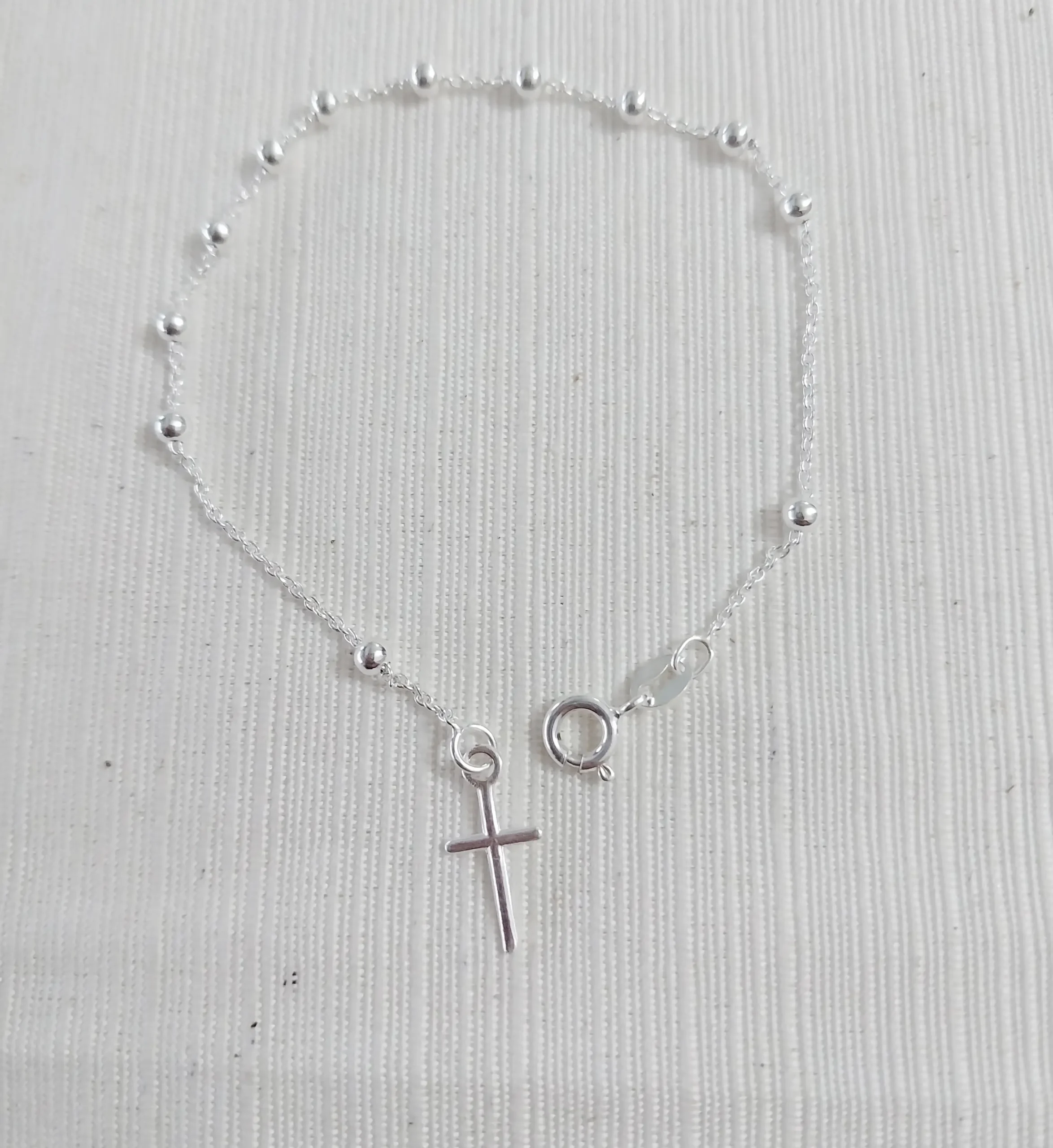 Pulseras denario, dije de cruz maciza