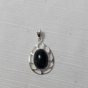 Dije plata y piedra natural