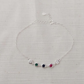 Pulsera plata y piedras