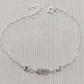 Pulsera plata y piedras