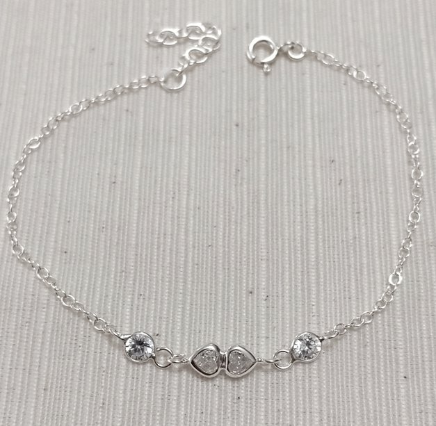 Pulsera plata y piedras